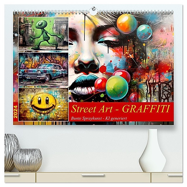 Street Art Graffiti (hochwertiger Premium Wandkalender 2024 DIN A2 quer), Kunstdruck in Hochglanz, Cathrin Illgen