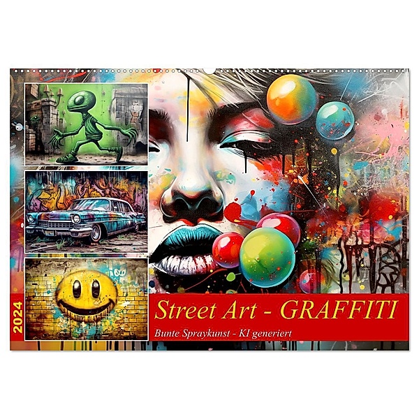 Street Art Graffiti (Wandkalender 2024 DIN A2 quer), CALVENDO Monatskalender, Cathrin Illgen