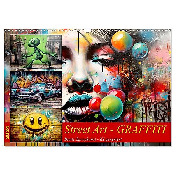 Street Art Graffiti (Wandkalender 2024 DIN A3 quer), CALVENDO Monatskalender, Cathrin Illgen