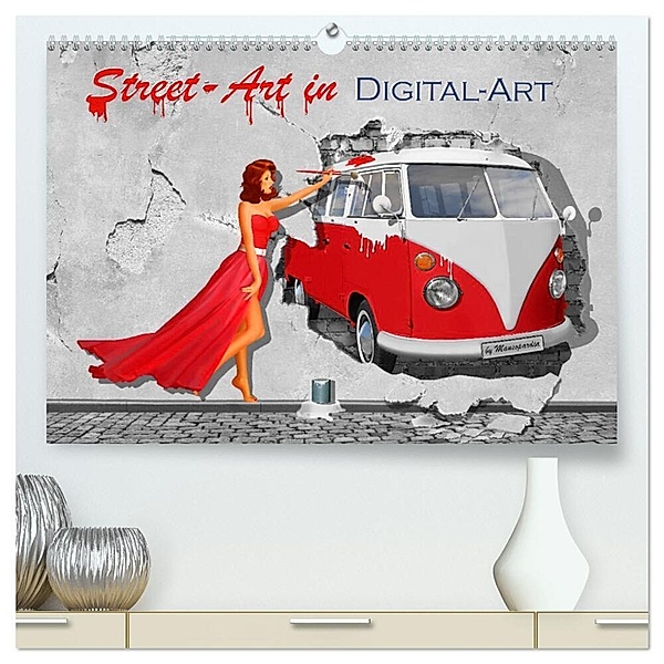 Street-Art in Digital-Art by Mausopardia (hochwertiger Premium Wandkalender 2024 DIN A2 quer), Kunstdruck in Hochglanz, Monika Jüngling alias Mausopardia