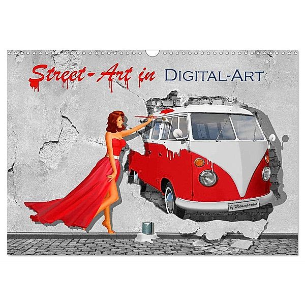 Street-Art in Digital-Art by Mausopardia (Wandkalender 2025 DIN A3 quer), CALVENDO Monatskalender, Calvendo, Monika Jüngling alias Mausopardia