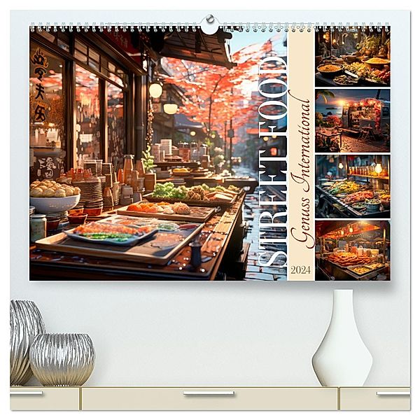 STREET FOOD Genuss International (hochwertiger Premium Wandkalender 2024 DIN A2 quer), Kunstdruck in Hochglanz, Melanie Viola