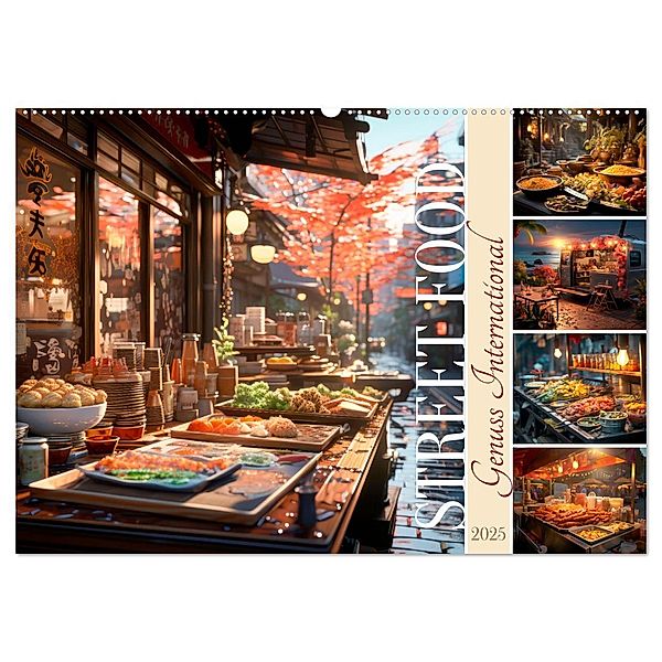 STREET FOOD Genuss International (Wandkalender 2025 DIN A2 quer), CALVENDO Monatskalender, Calvendo, Melanie Viola