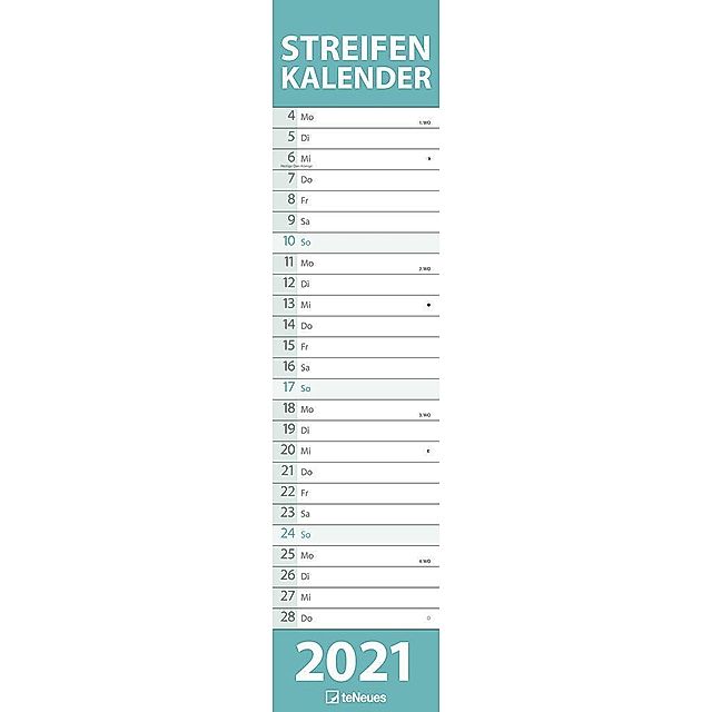 Streifenkalender groß PASTELL 2021 - Kalender bei Weltbild.de