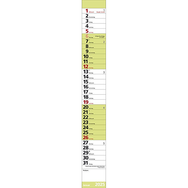 Streifenplaner Colour 2025