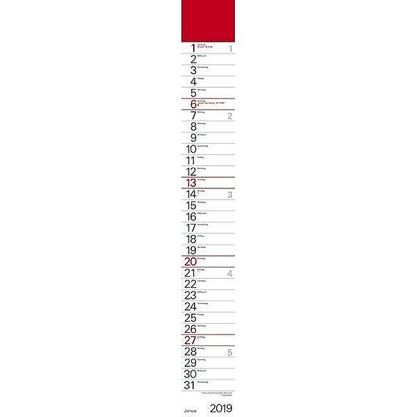 Streifenplaner Rot 2019