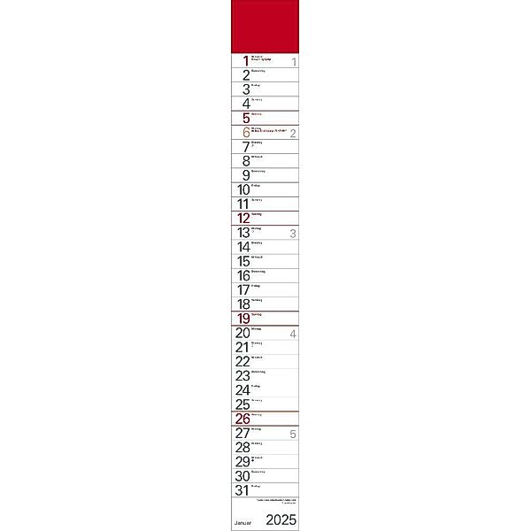 Streifenplaner Rot 2025