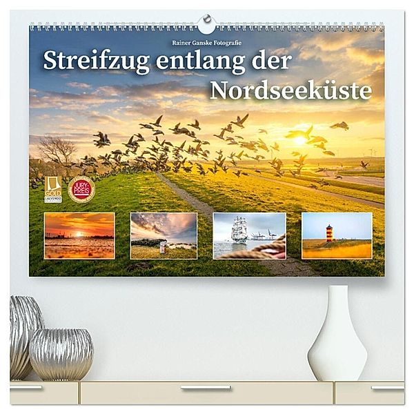 Streifzug entlang der Nordseeküste (hochwertiger Premium Wandkalender 2025 DIN A2 quer), Kunstdruck in Hochglanz, Calvendo, Rainer Ganske Fotografie