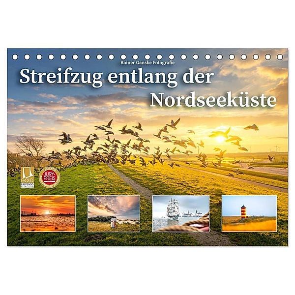 Streifzug entlang der Nordseeküste (Tischkalender 2024 DIN A5 quer), CALVENDO Monatskalender, Rainer Ganske Fotografie