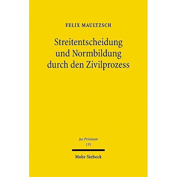 Streitentscheidung und Normbildung durch den Zivilprozess, Felix Maultzsch