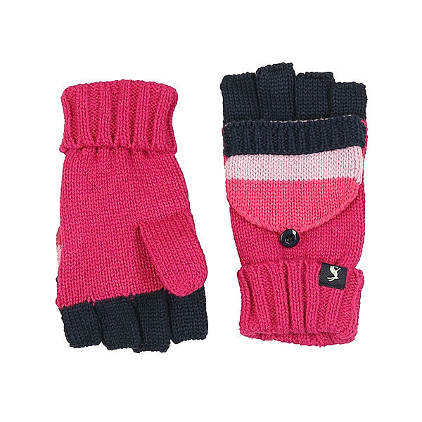 Tom Joule® Strick-Fingerhandschuhe POM POM gestreift in pink/navy