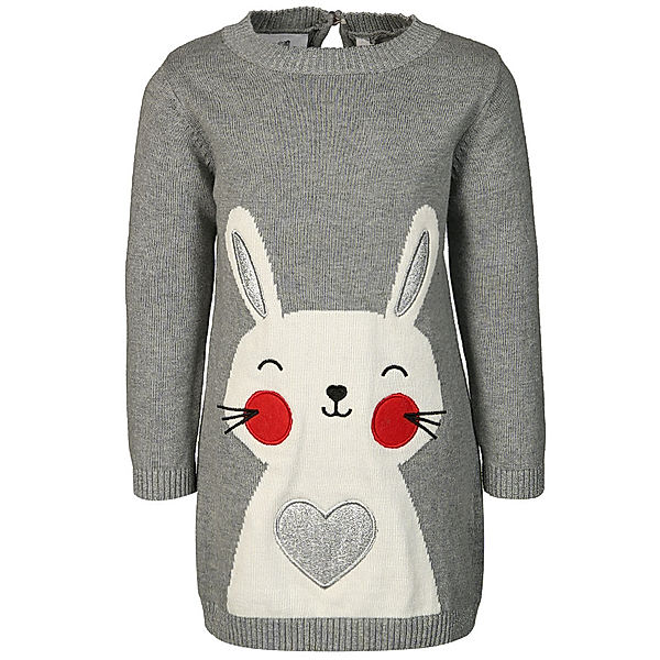 happy girls Strick-Kleid CUTE RABBIT in grau