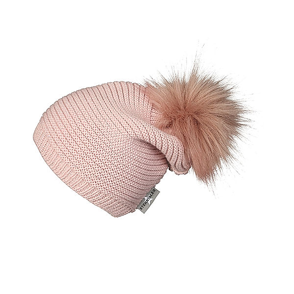 Sterntaler Strick-Mütze GIRLY mit Kunstfellbesatz in rosa