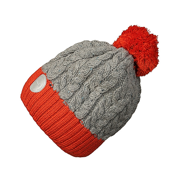 Reima Strick-Mütze POHJOLA mit Wolle gefüttert in grau/orange