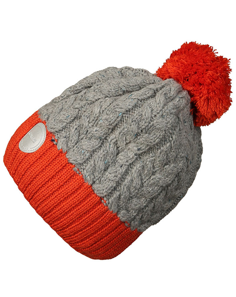 Strick-Mütze POHJOLA mit Wolle gefüttert in grau orange | Weltbild.de