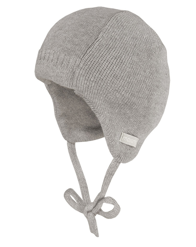 Strick-Mütze WINTER BABY zum Binden in hellgraumel kaufen