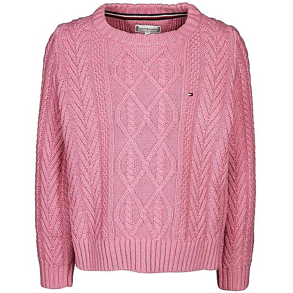 TOMMY HILFIGER Strick-Pullover ICONIC CABLE in rosa