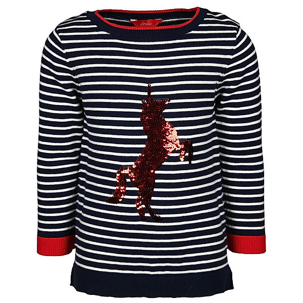 Tom Joule® Strick-Pullover MIRANDA – UNICORN mit Wende-Pailletten in navy