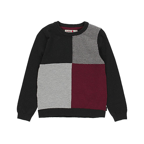 Boboli Strick-Pullover SQUARE in schwarz/grau