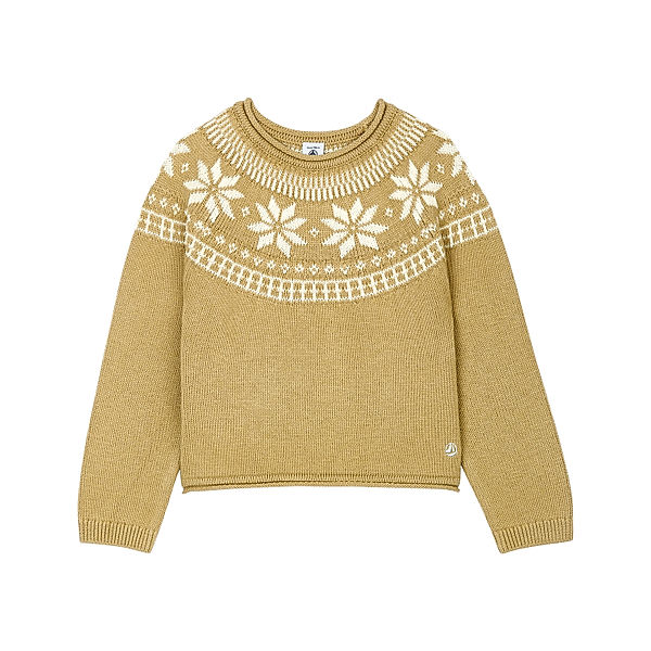 Petit Bateau Strick-Pullover TOUCHY mit Wolle in jerrycan mouline/marshmallow