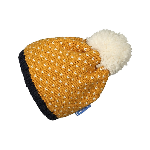 finkid Strick-Wintermütze PEKONI mit Wolle in golden yellow/offwhite