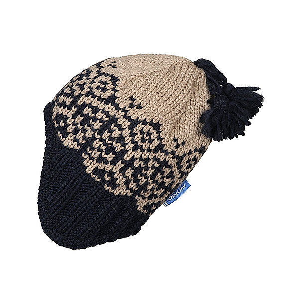 finkid Strick-Wintermütze PEPPI mit Wolle in navy/pebble