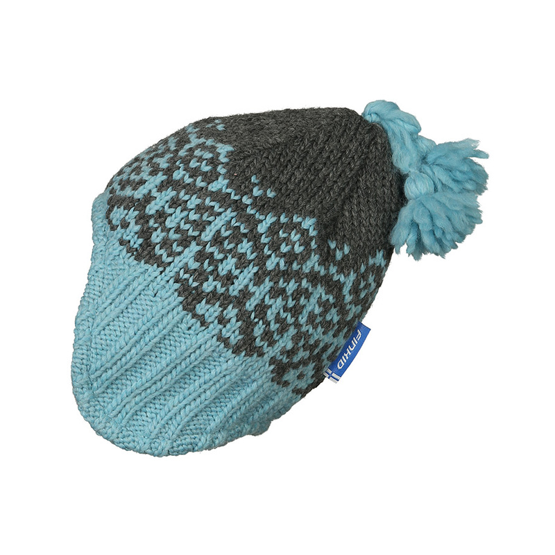 Strick-Wintermütze PEPPI mit Wolle in smoke blue/charcoal
