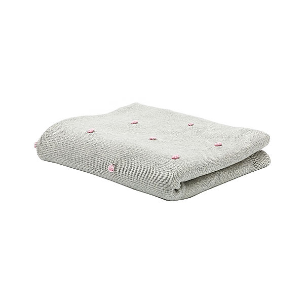 fillikid Strickdecke TUPFEN (80x100) in grau/pink