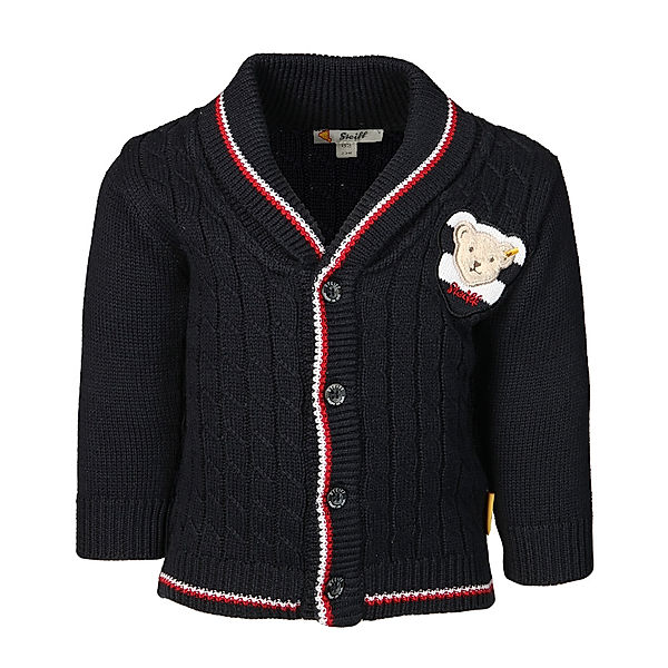 Steiff Strickjacke BEAR TO SCHOOL BABY BOYS in navy