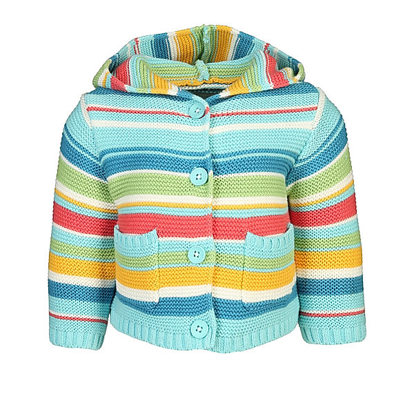 Boboli Strickjacke KARIBIK gestreift in aqua/bunt