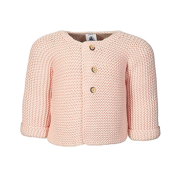 Petit Bateau Strickjacke LAPRIER mit Wolle in rosa