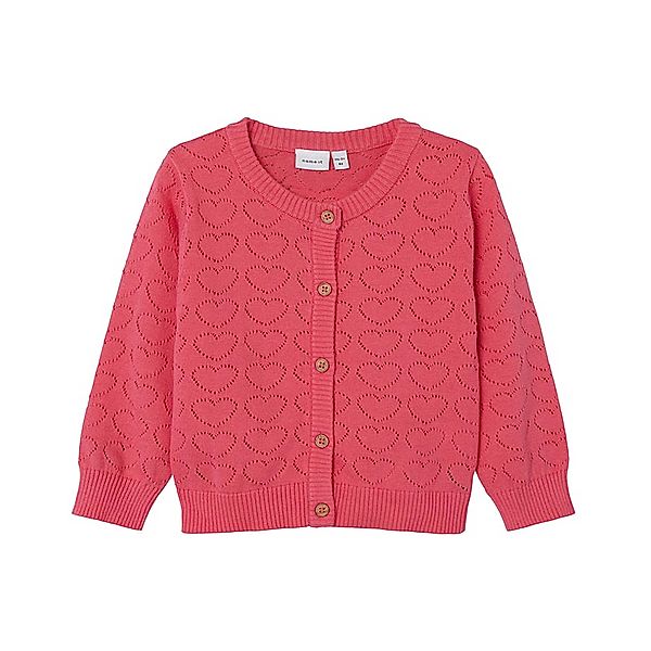 name it Strickjacke NMFDESILLO HEARTS in camellia rose