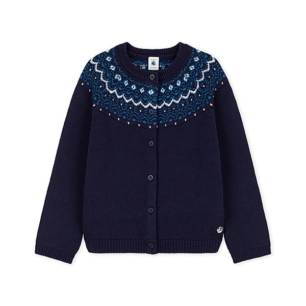 Petit Bateau Strickjacke TOUCHO mit Wolle in smoking/multico