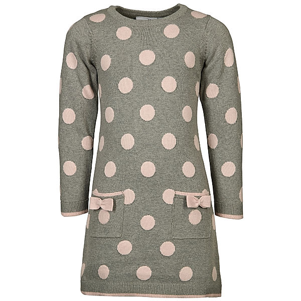 happy girls Strickkleid DOTS AND BOWS gepunktet in grau