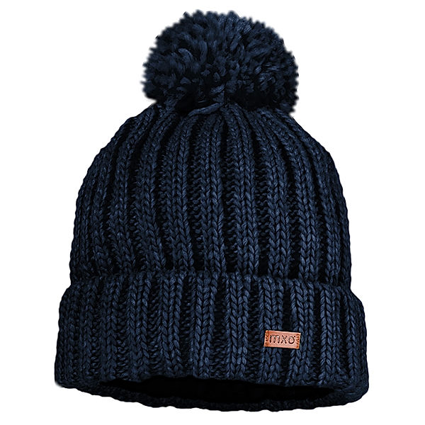 maximo Strickmütze POMPON RIB in navy