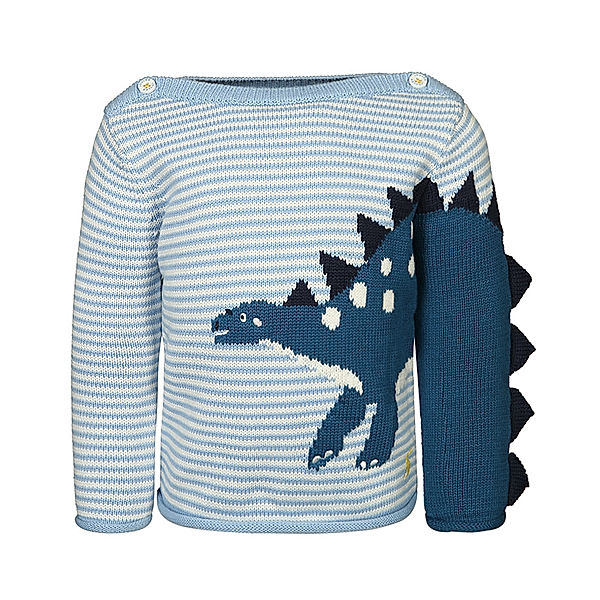 Tom Joule® Strickpullover BARNEY – DINO gestreift in hellblau