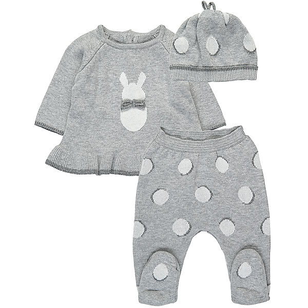 Mayoral Strickpullover BUNNY 3-teilig in grau meliert