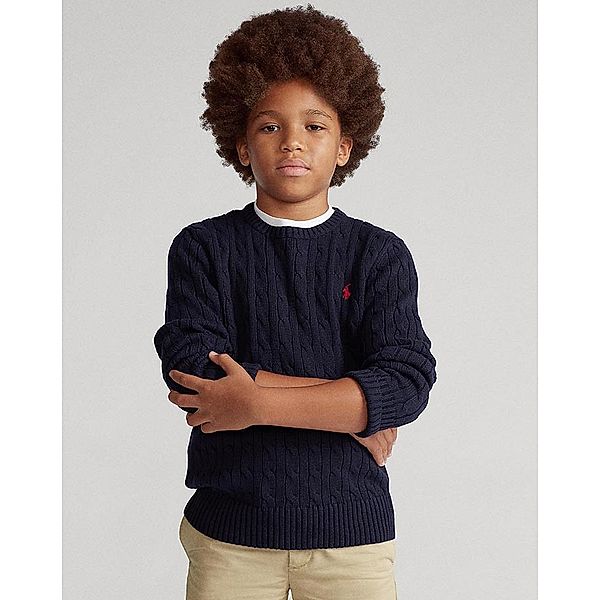 Polo Ralph Lauren Strickpullover CABLE CN TOPS in navy/pink