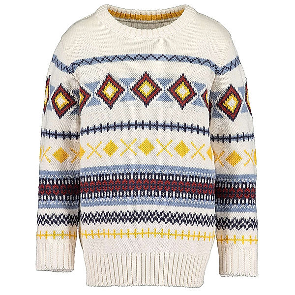 BLUE SEVEN Strickpullover ENJOY LIFE – JAQUARD in offwhite