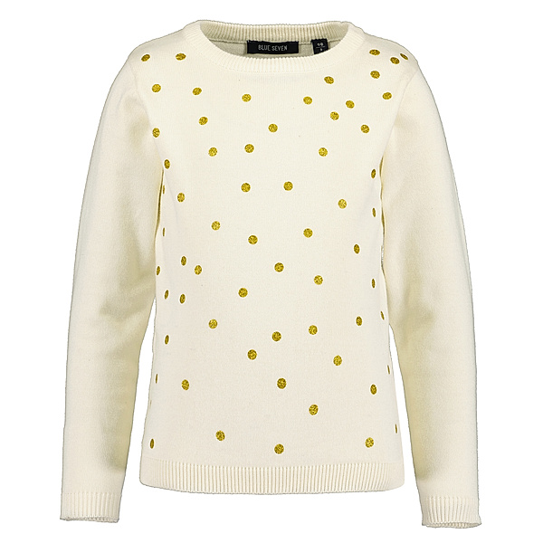BLUE SEVEN Strickpullover GOLD DOTS in offwhite