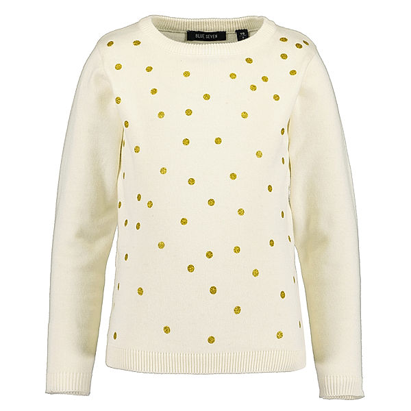 BLUE SEVEN Strickpullover GOLD DOTS in offwhite