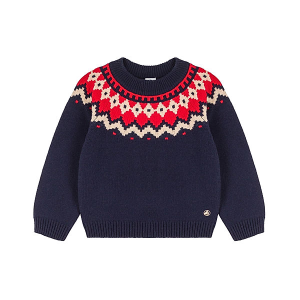 Petit Bateau Strickpullover L'HIVER mit Leinen in smoking