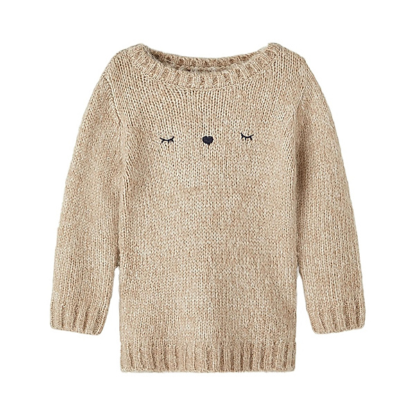 name it Strickpullover NMFOLASNA FACE in oxford tan