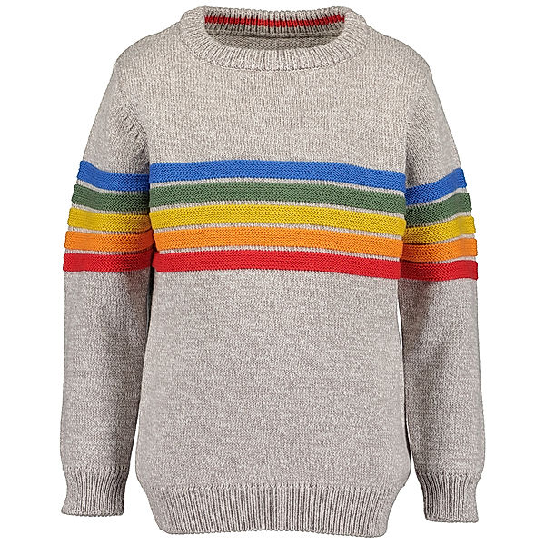 BLUE SEVEN Strickpullover RAINBOW in nebel melange