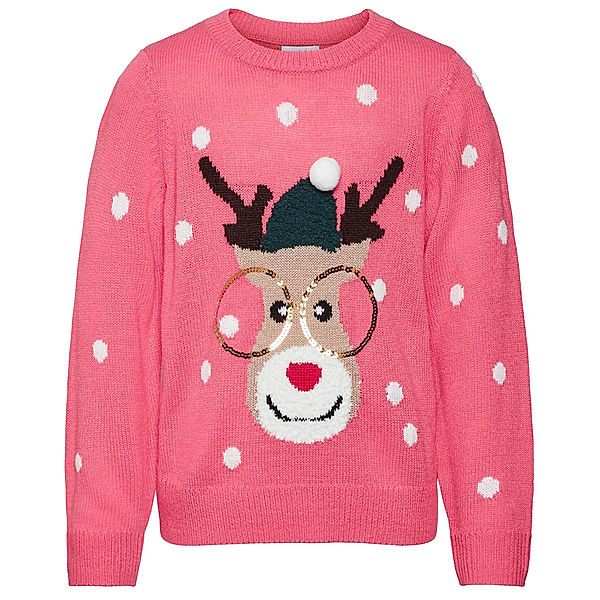 VERO MODA GIRL Strickpullover VMTINSEL XMAS in hot pink