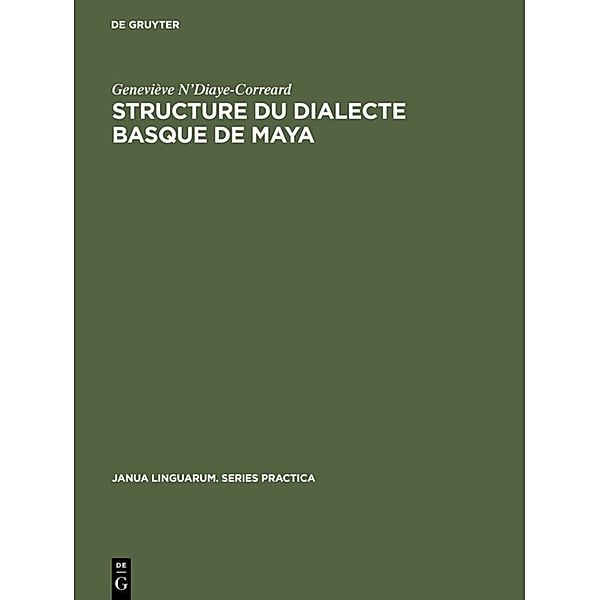Structure du dialecte basque de Maya, Geneviève N'Diaye-Correard