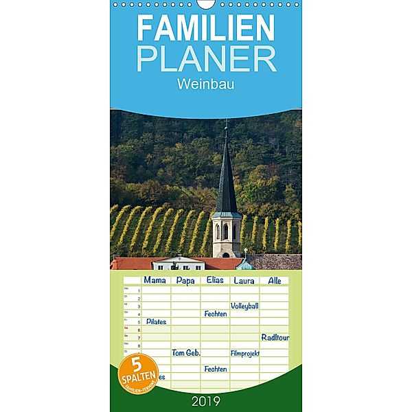 Strukturen im Weinbau - Familienplaner hoch (Wandkalender 2019 , 21 cm x 45 cm, hoch), Werner Braun