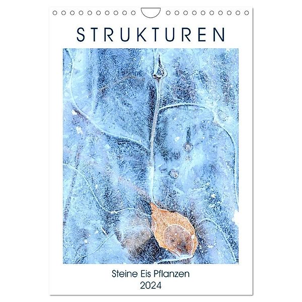 Strukturen - Steine, Eis, Pflanzen (Wandkalender 2024 DIN A4 hoch), CALVENDO Monatskalender, Viktoria Baier