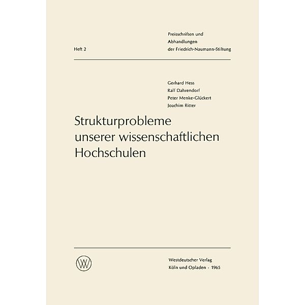 Strukturprobleme unserer wissenschaftlichen Hochschulen, Gerhard Hess