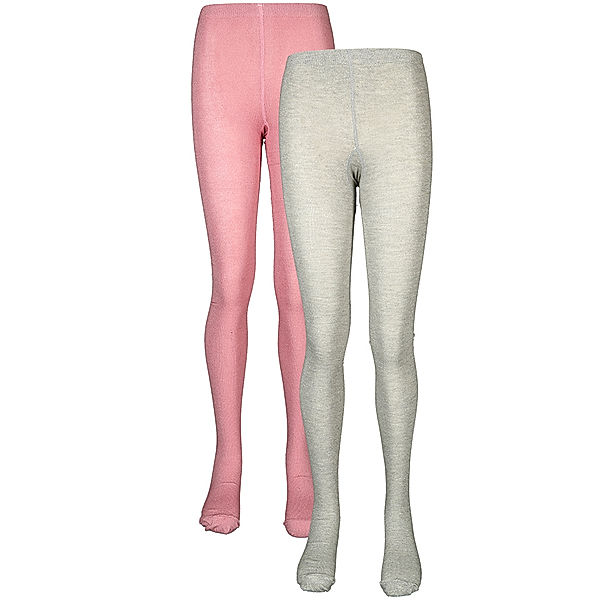 Minymo Strumpfhose BRANDIED APRICOT 2er-Pack in rosa/grau